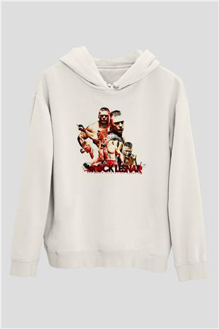 Brock Lesnar Baskılı Beyaz Unisex Hoodie