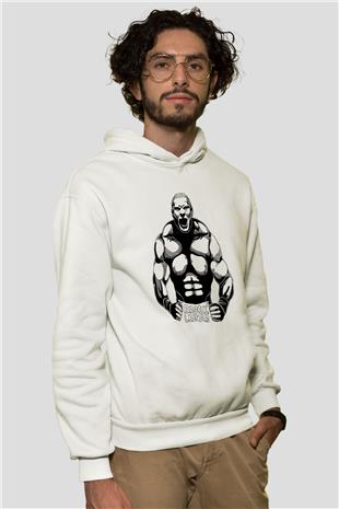 Brock Lesnar Baskılı Beyaz Unisex Hoodie