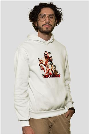 Brock Lesnar Baskılı Beyaz Unisex Hoodie