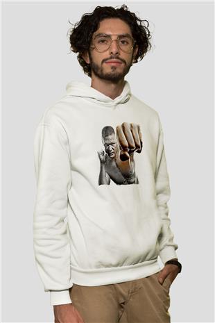 Brock Lesnar Baskılı Beyaz Unisex Hoodie