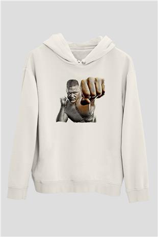 Brock Lesnar Baskılı Beyaz Unisex Hoodie