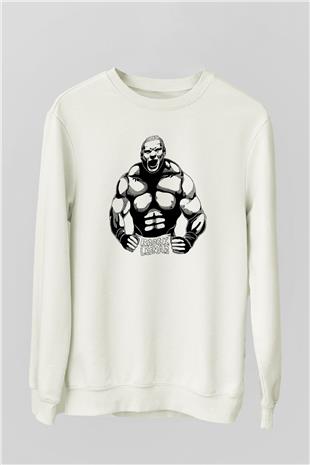 Brock Lesnar Baskılı Beyaz Unisex Sweatshirt