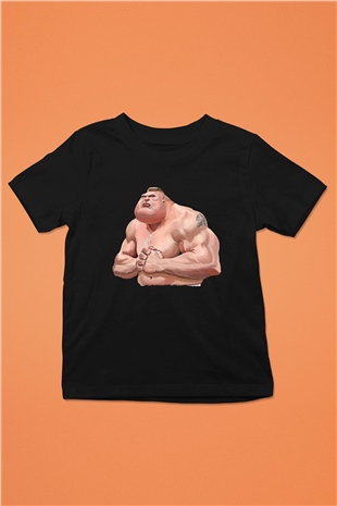 Brock Lesnar Baskılı Unisex Siyah Çocuk Tişört - Tshirt