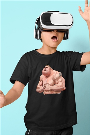 Brock Lesnar Baskılı Unisex Siyah Çocuk Tişört - Tshirt