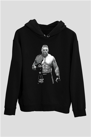 Brock Lesnar Baskılı Unisex Siyah Hoodie