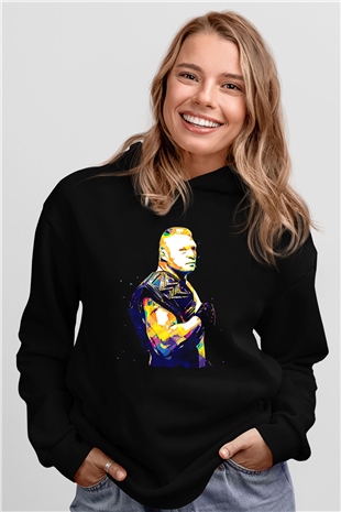 Brock Lesnar Baskılı Unisex Siyah Hoodie