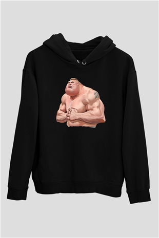 Brock Lesnar Baskılı Unisex Siyah Hoodie