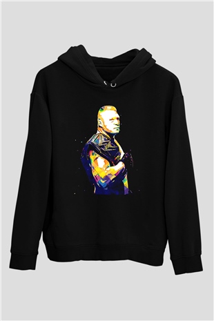 Brock Lesnar Baskılı Unisex Siyah Hoodie
