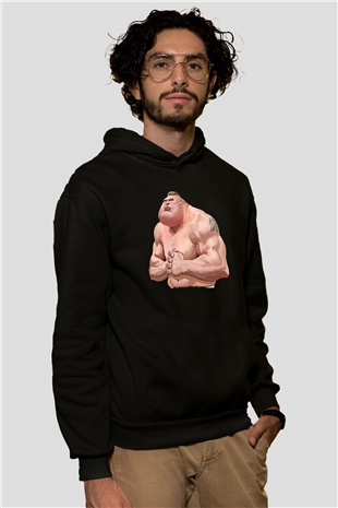 Brock Lesnar Baskılı Unisex Siyah Hoodie