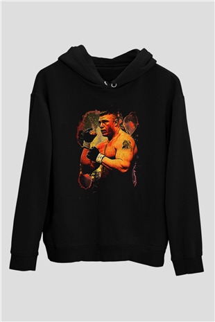 Brock Lesnar Baskılı Unisex Siyah Hoodie