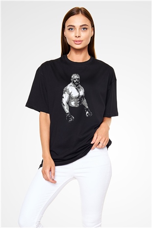 Brock Lesnar Baskılı Unisex Siyah Oversize Tişört - Tshirt