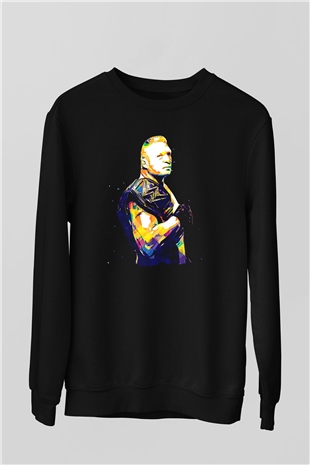 Brock Lesnar Baskılı Unisex Siyah Sweatshirt
