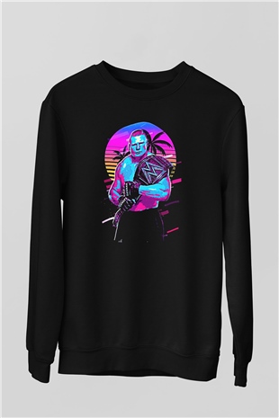 Brock Lesnar Baskılı Unisex Siyah Sweatshirt