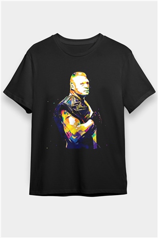 Brock Lesnar Baskılı Unisex Siyah Tişört - Tshirt