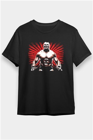 Brock Lesnar Baskılı Unisex Siyah Tişört - Tshirt