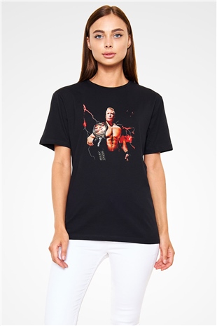 Brock Lesnar Baskılı Unisex Siyah Tişört - Tshirt