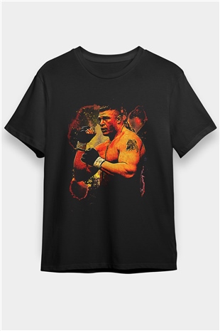 Brock Lesnar Baskılı Unisex Siyah Tişört - Tshirt