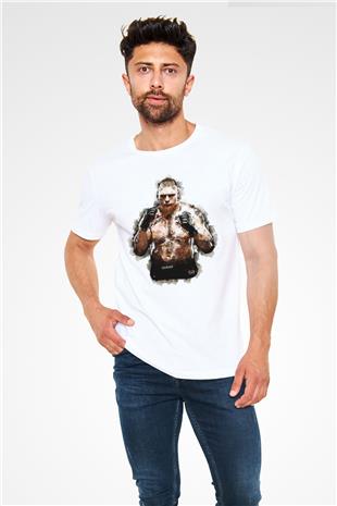 Brock Lesnar Unisex Baskılı Beyaz Tişört - Tshirt