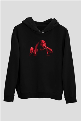 Broken Hope Baskılı Unisex Siyah Kapüşonlu Sweatshirt