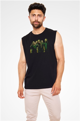 Broken Hope Baskılı Unisex Siyah Kolsuz Tişört - Tshirt