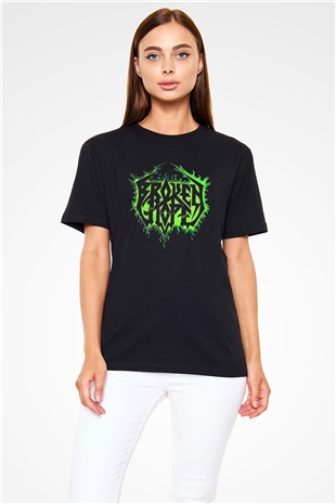 Broken Hope Baskılı Unisex Siyah Tişört - Tshirt