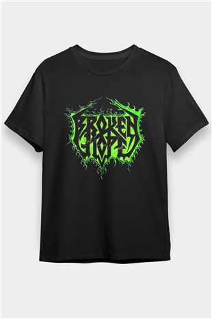 Broken Hope Baskılı Unisex Siyah Tişört - Tshirt