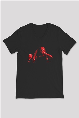 Broken Hope Baskılı Unisex Siyah V Yaka Tişört - Tshirt
