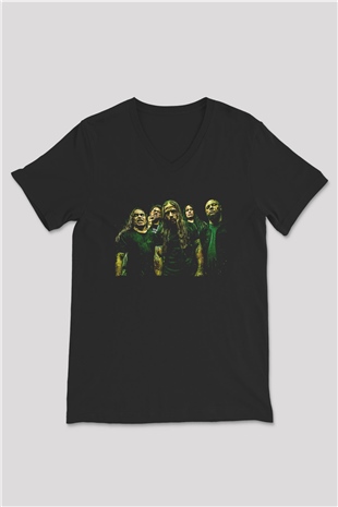 Broken Hope Baskılı Unisex Siyah V Yaka Tişört - Tshirt
