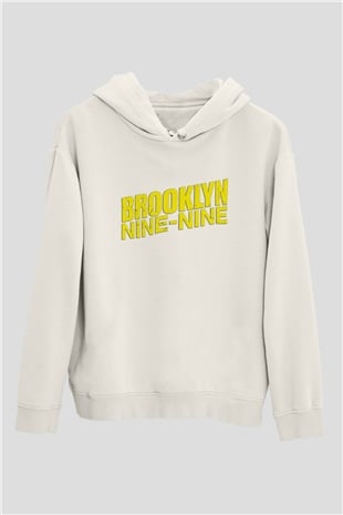 Brooklyn Nine-Nine Beyaz Unisex Kapşonlu Sweatshirt