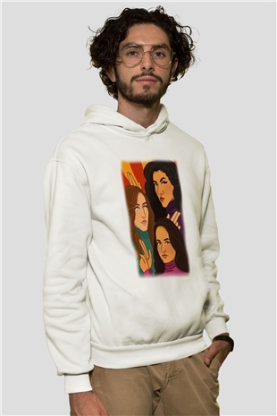 Brooklyn Nine-Nine Beyaz Unisex Kapşonlu Sweatshirt