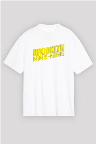 Brooklyn Nine-Nine Beyaz Unisex Oversize Tişört T-Shirt