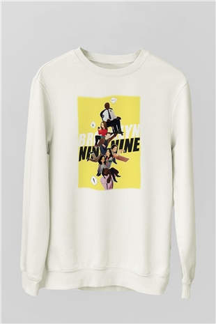 Brooklyn Nine-Nine Beyaz Unisex Sweatshirt