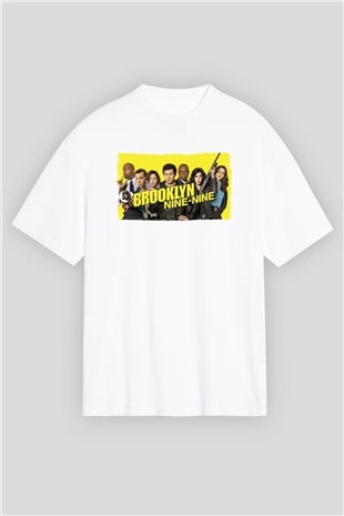 Brooklyn Nine-Nine Beyaz Oversize Tişört Oversize T-shirt