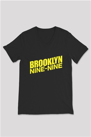 Brooklyn Nine-Nine Siyah Unisex V Yaka Tişört