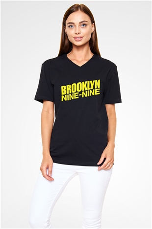 Brooklyn Nine-Nine Siyah Unisex V Yaka Tişört