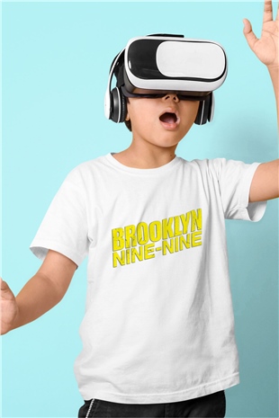 Brooklyn NineNine Baskılı Beyaz Unisex Çocuk Tişört