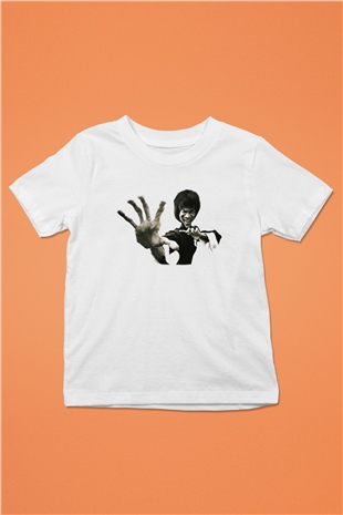 Bruce Lee Baskılı Beyaz Unisex Çocuk Tişört