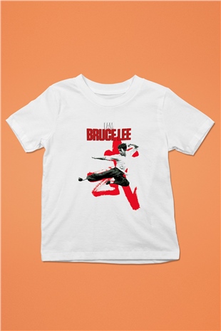 Bruce Lee Baskılı Beyaz Unisex Çocuk Tişört