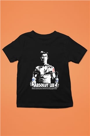 Bruce Lee Baskılı Siyah Unisex Çocuk Tişört