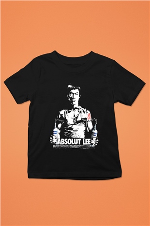 Bruce Lee Baskılı Siyah Unisex Çocuk Tişört