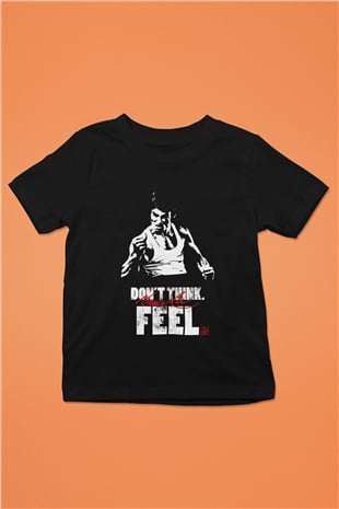 Bruce Lee Baskılı Siyah Unisex Çocuk Tişört