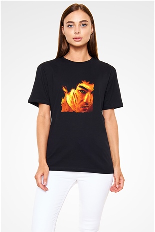 Bruce Lee Baskılı Unisex Siyah Tişört