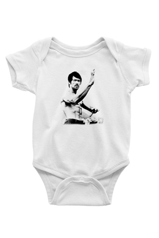Bruce Lee Beyaz Bebek Body - Zıbın