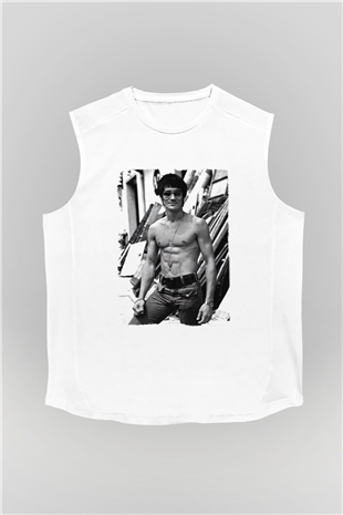 Bruce Lee Beyaz Unisex Kolsuz Tişört