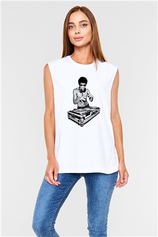 Bruce Lee Beyaz Unisex Kolsuz Tişört