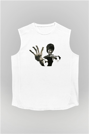 Bruce Lee Beyaz Unisex Kolsuz Tişört
