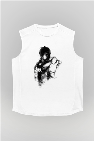 Bruce Lee Beyaz Unisex Kolsuz Tişört
