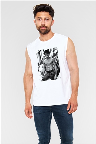Bruce Lee Beyaz Unisex Kolsuz Tişört