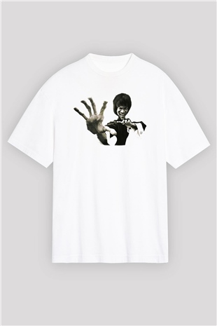 Bruce Lee Beyaz Unisex Oversize Tişört T-Shirt