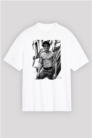 Bruce Lee Beyaz Unisex Oversize Tişört T-Shirt